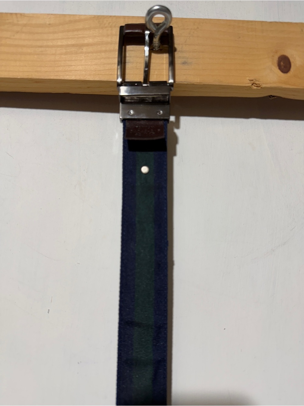 BOCONI Reversible Leather & Canvas Belt - Men’s Size 42 - Brown/Navy